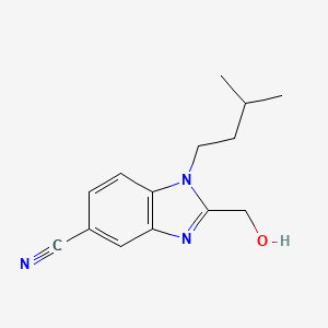 molecular formula C14H17N3O B12338492 2-(Hydroxymethyl)-1-isopentyl-1H-benzo[d]imidazole-5-carbonitrile 