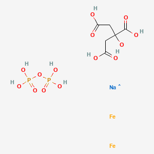 molecular formula C6H12Fe2NaO14P2 B12338518 1,2,3-Propanetricarboxylic acid, 2-hydroxy-, iron(3+) sodium salt (1:1:1), mixt. with iron(3+) (diphosphate) (1:) 