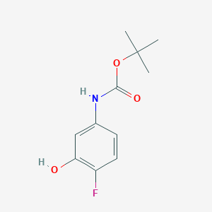 molecular formula C11H14FNO3 B12338568 tert-Butyl (4-fluoro-3-hydroxyphenyl)carbamate CAS No. 694514-22-2