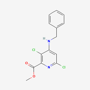 molecular formula C14H12Cl2N2O2 B12338577 Methyl 4-(benzylamino)-3,6-dichloropicolinate 