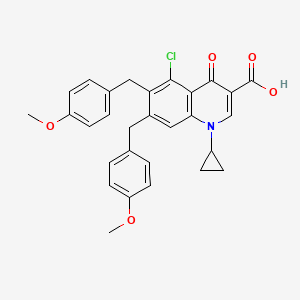 molecular formula C29H26ClNO5 B12338639 5-Chloro-1-cyclopropyl-6,7-bis(4-methoxybenzyl)-4-oxo-1,4-dihydroquinoline-3-carboxylic acid CAS No. 1624261-25-1