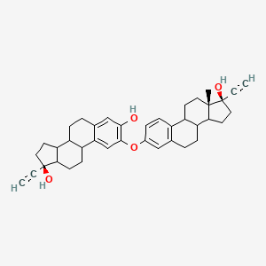 molecular formula C39H44O4 B12338658 (17S)-17-Ethynyl-2-[[(13S,17R)-17-ethynyl-17-hydroxy-13-methyl-7,8,9,11,12,14,15,16-octahydro-6H-cyclopenta[a]phenanthren-3-yl]oxy]-6,7,8,9,11,12,13,14,15,16-d 