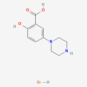 molecular formula C11H15BrN2O3 B12338701 2-Hydroxy-5-piperazin-1-ylbenzoic acid;hydrobromide CAS No. 1559062-06-4