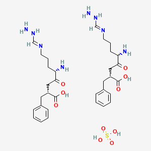 (2R,5S)-5-amino-2-benzyl-8-(hydrazinylmethylideneamino)-4-oxooctanoic acid;sulfuric acid