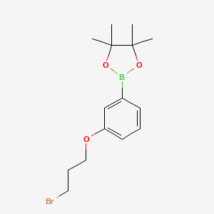 molecular formula C15H22BBrO3 B12338748 2-(3-(3-Bromopropoxy)phenyl)-4,4,5,5-tetramethyl-1,3,2-dioxaborolane 