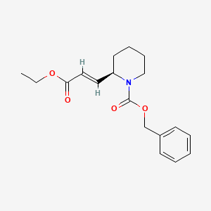 molecular formula C18H23NO4 B12338770 Ethyl N-Benzyloxycarbonyl-3-[(2R)-piperidinyl)]-2(E)-propenoate 