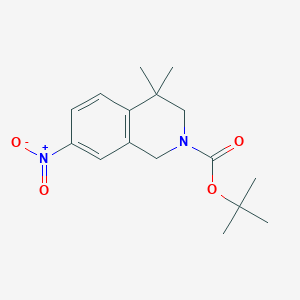 molecular formula C16H22N2O4 B12338785 tert-Butyl 4,4-dimethyl-7-nitro-3,4-dihydroisoquinoline-2(1H)-carboxylate 