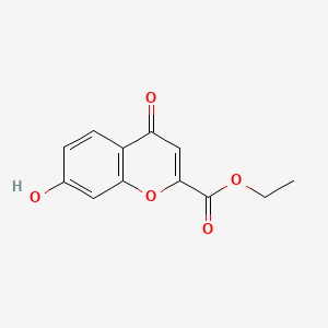 molecular formula C12H10O5 B1233887 7-羟基-4-氧代-4H-色烯-2-羧酸乙酯 CAS No. 23866-72-0