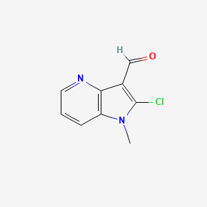 molecular formula C9H7ClN2O B12338876 1H-Pyrrolo[3,2-b]pyridine-3-carboxaldehyde, 2-chloro-1-methyl- CAS No. 1263281-63-5