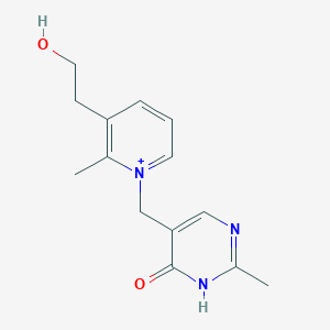 molecular formula C14H18N3O2+ B1233891 1-(4-Hydroxy-2-methylpyrimid-5-ylmethyl)-3-(2-hydroxyethyl)-2-methylpyridinium 