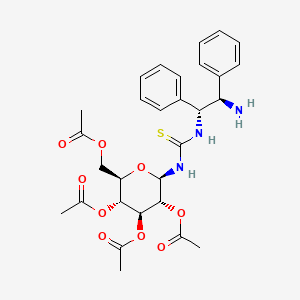 molecular formula C29H35N3O9S B12338920 N-[(1R,2R)-2-Amino-1,2-diphenylethyl]-N'-(2,3,4,6-tetra-O-acetyl-|A-D-glucopyranosyl)thiourea 