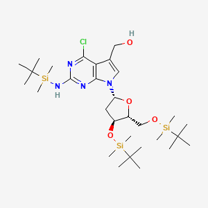 7H-Pyrrolo[2,3-d]pyrimidine-5-methanol, 4-chloro-7-[2-deoxy-3,5-bis-O-[(1,1-dimethylethyl)dimethylsilyl]-beta-D-erythro-pentofuranosyl]-2-[[(1,1-dimethylethyl)dimethylsilyl]amino]-