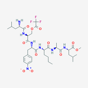 molecular formula C36H54F3N7O11 B12338965 H-Leu-Ser(Tfa)-Phe(4-NO2)-Nle-Ala-Leu-OMe 