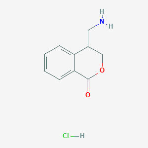 molecular formula C10H12ClNO2 B12338980 4-(Aminomethyl)-3,4-dihydroisochromen-1-one;hydrochloride 