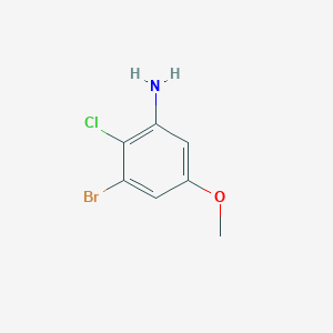 molecular formula C7H7BrClNO B12339043 3-Bromo-2-chloro-5-methoxyaniline CAS No. 1263376-85-7