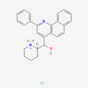 molecular formula C25H25ClN2O B1233906 (2-Phenylbenzo[h]quinolin-4-yl)-piperidin-1-ium-2-ylmethanol;chloride 