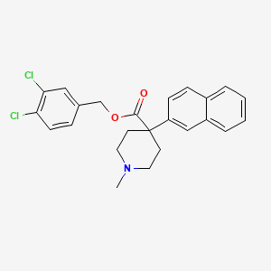 molecular formula C24H23Cl2NO2 B12339065 3,4-Dichlorobenzyl 1-methyl-4-(naphthalen-2-yl)piperidine-4-carboxylate 