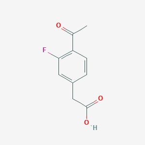 molecular formula C10H9FO3 B12339072 2-(4-Acetyl-3-fluorophenyl)acetic acid 