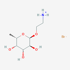 molecular formula C8H18BrNO5 B12339074 2-((2R,3S,4R,5S,6S)-3,4,5-trihydroxy-6-methyl-tetrahydro-2H-pyran-2-yloxy)ethanaminium bromide 