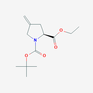 molecular formula C13H21NO4 B12339079 (S)-1-Tert-butyl 2-ethyl 4-methylenepyrrolidine-1,2-dicarboxylate CAS No. 453524-59-9