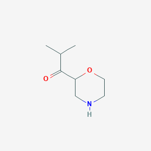 molecular formula C8H15NO2 B12339084 2-Methyl-1-(morpholin-2-yl)propan-1-one 