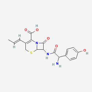 7-[[2-amino-2-(4-hydroxyphenyl)acetyl]amino]-8-oxo-3-[(E)-prop-1-enyl]-5-thia-1-azabicyclo[4.2.0]oct-2-ene-2-carboxylic acid