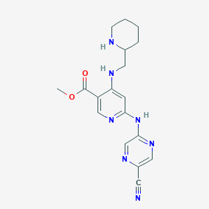 Methyl 6-((5-cyanopyrazin-2-yl)amino)-4-((piperidin-2-ylmethyl)amino)nicotinate