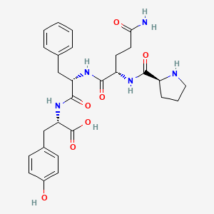 molecular formula C28H35N5O7 B12339162 (2S)-2-[[(2S)-2-[[(2S)-5-amino-5-oxo-2-[[(2S)-pyrrolidine-2-carbonyl]amino]pentanoyl]amino]-3-phenylpropanoyl]amino]-3-(4-hydroxyphenyl)propanoic acid 