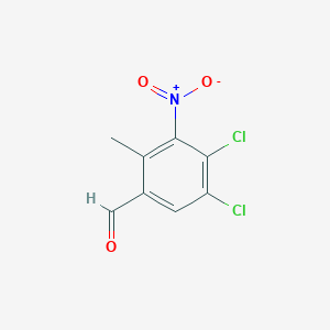 molecular formula C8H5Cl2NO3 B12339167 4,5-Dichloro-2-methyl-3-nitrobenzaldehyde 