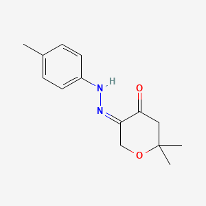 molecular formula C14H18N2O2 B1233917 (5Z)-2,2-二甲基-5-[2-(4-甲苯基)肼亚基]四氢-4H-吡喃-4-酮 