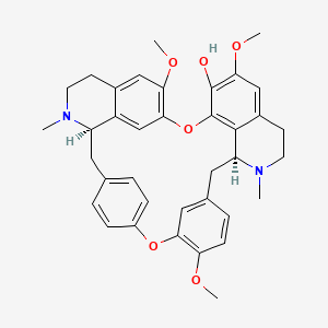 molecular formula C37H40N2O6 B1233919 (1R,14S)-9,20,25-trimethoxy-15,30-dimethyl-7,23-dioxa-15,30-diazaheptacyclo[22.6.2.23,6.18,12.114,18.027,31.022,33]hexatriaconta-3(36),4,6(35),8,10,12(34),18,20,22(33),24,26,31-dodecaen-21-ol 