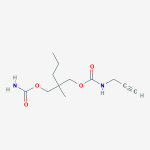 molecular formula C12H20N2O4 B12339212 2-[(Carbamoyloxy)methyl]-2-methylpentyl prop-2-yn-1-ylcarbamate CAS No. 25384-80-9