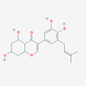 3-[3,4-Dihydroxy-5-(3-methylbut-2-enyl)phenyl]-5,7-dihydroxy-4a,5,6,7,8,8a-hexahydrochromen-4-one