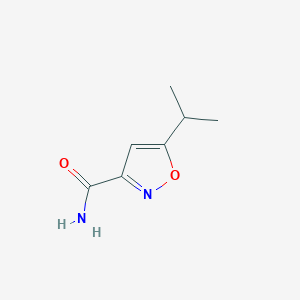 molecular formula C7H10N2O2 B12339244 5-Isopropylisoxazole-3-carboxamide CAS No. 71433-23-3