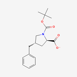 molecular formula C17H22NO4- B12339271 (2R,4S)-4-benzyl-1-[(2-methylpropan-2-yl)oxycarbonyl]pyrrolidine-2-carboxylate 