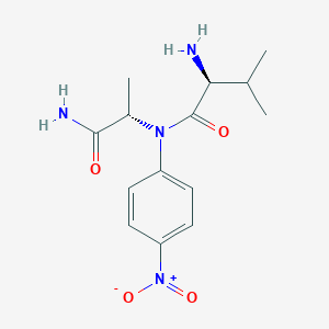 molecular formula C14H20N4O4 B12339279 (S)-2-Amino-N-((S)-1-amino-1-oxoPropan-2-yl)-3-methyl-N-(4-nitrophenyl)butanamide 