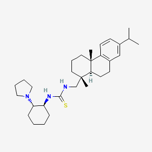 molecular formula C31H49N3S B12339284 1-(((1R,4aS,10aR)-7-isopropyl-1,4a-dimethyl-1,2,3,4,4a,9,10,10a-octahydrophenanthren-1-yl)methyl)-3-((1S,2S)-2-(pyrrolidin-1-yl)cyclohexyl)thiourea 