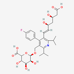 (3S,4S,5S,6R)-6-[[5-[(E,3S,5R)-6-carboxy-3,5-dihydroxyhex-1-enyl]-4-(4-fluorophenyl)-2,6-di(propan-2-yl)pyridin-3-yl]methoxy]-3,4,5-trihydroxyoxane-2-carboxylic acid