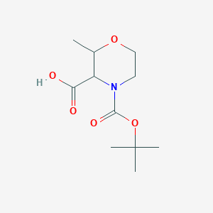 molecular formula C11H19NO5 B12339299 4-[(tert-Butoxy)carbonyl]-2-methylmorpholine-3-carboxylic acid 