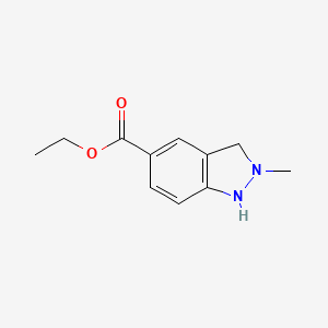 molecular formula C11H14N2O2 B12339313 Ethyl 2-methyl-2,3-dihydro-1H-indazole-5-carboxylate 