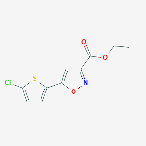 molecular formula C10H8ClNO3S B12339331 Ethyl 5-(5-chlorothiophen-2-yl)isoxazole-3-carboxylate 