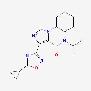 3-(5-cyclopropyl-1,2,4-oxadiazol-3-yl)-5-propan-2-yl-5a,6,7,8,9,9a-hexahydroimidazo[1,5-a]quinoxalin-4-one