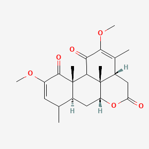 molecular formula C22H28O6 B1233935 (2S,7S,9R,13R,17S)-4,15-dimethoxy-2,6,14,17-tetramethyl-10-oxatetracyclo[7.7.1.02,7.013,17]heptadeca-4,14-diene-3,11,16-trione 