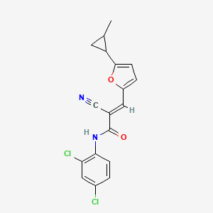 (E)-2-cyano-N-(2,4-dichlorophenyl)-3-[5-(2-methylcyclopropyl)furan-2-yl]prop-2-enamide
