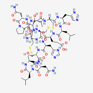 molecular formula C67H103N23O22S4 B12339410 Gly-L-Cys(1)-L-Cys(2)-L-Ser-L-Asn-L-Pro-L-Val-L-Cys(1)-L-His-L-Leu-L-Glu-L-His-L-Ser-L-Asn-L-Leu-L-Cys(2)-NH2 