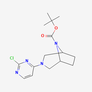 molecular formula C15H21ClN4O2 B12339426 tert-Butyl 3-(2-chloropyrimidin-4-yl)-3,8-diazabicyclo[3.2.1]octane-8-carboxylate 