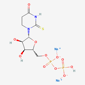 molecular formula C9H14N2Na2O11P2S B12339441 disodium;[[(2R,3S,4R,5R)-3,4-dihydroxy-5-(4-oxo-2-sulfanylidene-1,3-diazinan-1-yl)oxolan-2-yl]methoxy-oxidophosphoryl] hydrogen phosphate 