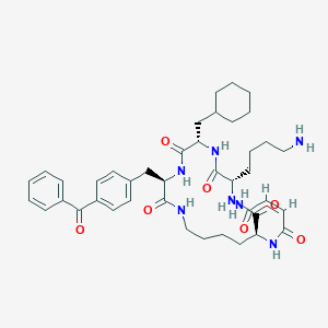 molecular formula C41H55N7O7 B12339443 (3R,6S,9S,12Z,16S)-9-(4-aminobutyl)-3-[(4-benzoylphenyl)methyl]-6-(cyclohexylmethyl)-2,5,8,11,14-pentaoxo-1,4,7,10,15-pentazacycloicos-12-ene-16-carboxamide 