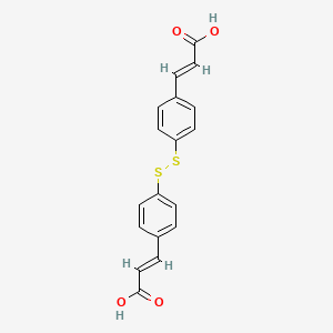 molecular formula C18H14O4S2 B12339455 3,3'-(Dithiodi-4,1-phenylene)bis-2-propenoic Acid; 4,4'-Dithiodi-cinnamic Acid 