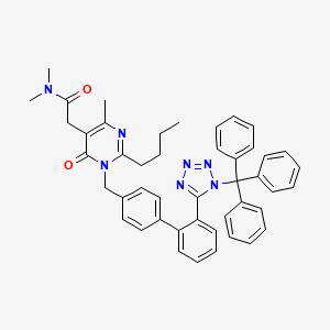 molecular formula C46H45N7O2 B12339476 2-Butyl-1,6-dihydro-N,N,4-trimethyl-6-oxo-1-[[2'-[1-(triphenylmethyl)-1H-tetrazol-5-yl][1,1'-biphenyl]-4-yl]methyl]-5-pyrimidineacetamide 